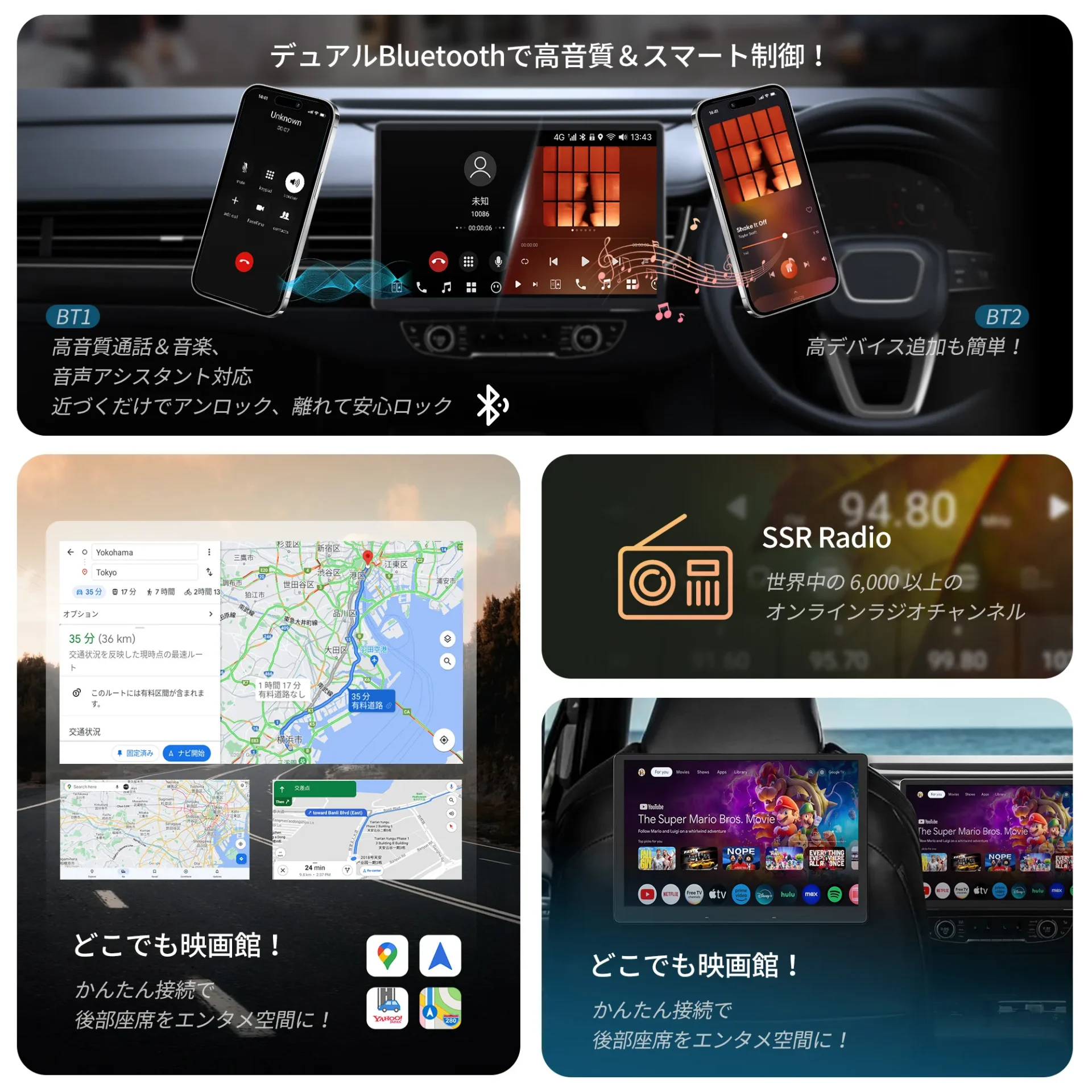 V13G114 14インチ FlexView Pro フローティングAndroidナビ - 画像 (11)