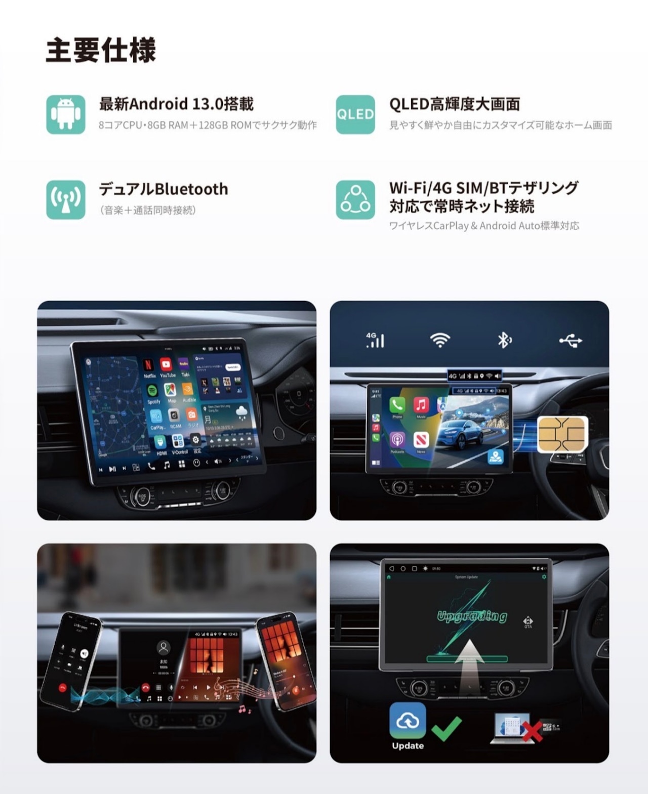 V13G110 10.1インチ Androidカーナビ - 画像 (3)