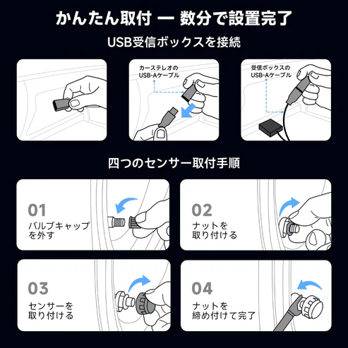 VIN-UTP1 USB接続 タイヤ空気圧モニタリングシステム(TPMS) - 画像 (6)